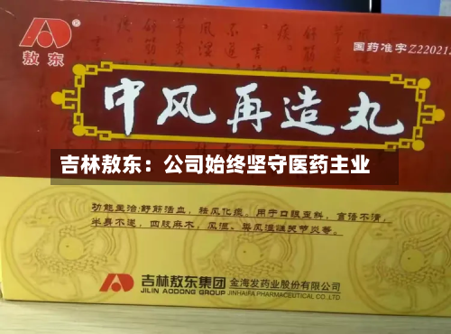 吉林敖东:公司始终坚守医药主业
