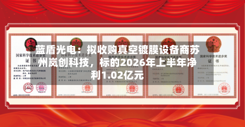 蓝盾光电：拟收购真空镀膜设备商苏州岚创科技，标的2026年上半年净利1.02亿元-第3张图片
