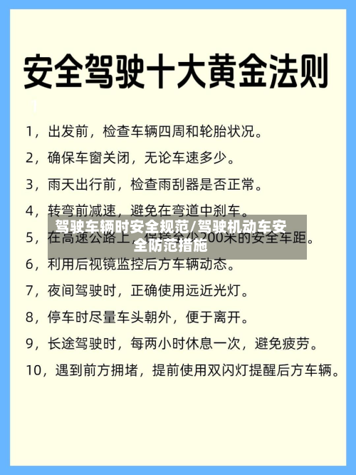 驾驶车辆时安全规范/驾驶机动车安全防范措施