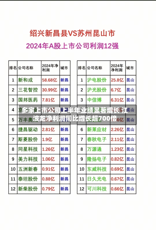 多家上市公司上半年业绩显著增长 江波龙净利润同比增长超700倍-第2张图片
