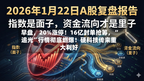 早盘，20%涨停！16亿封单抢筹，“追光”行情彻底燃爆！硬科技传来重大利好
