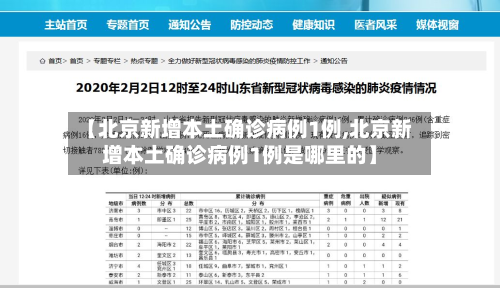 【北京新增本土确诊病例1例,北京新增本土确诊病例1例是哪里的】-第2张图片