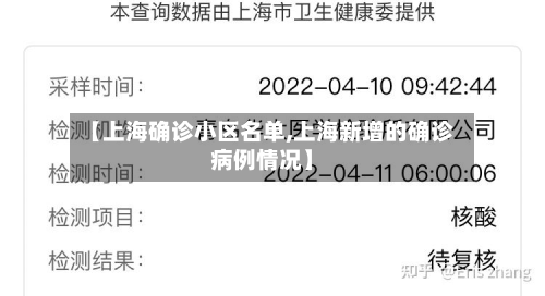 【上海确诊小区名单,上海新增的确诊病例情况】