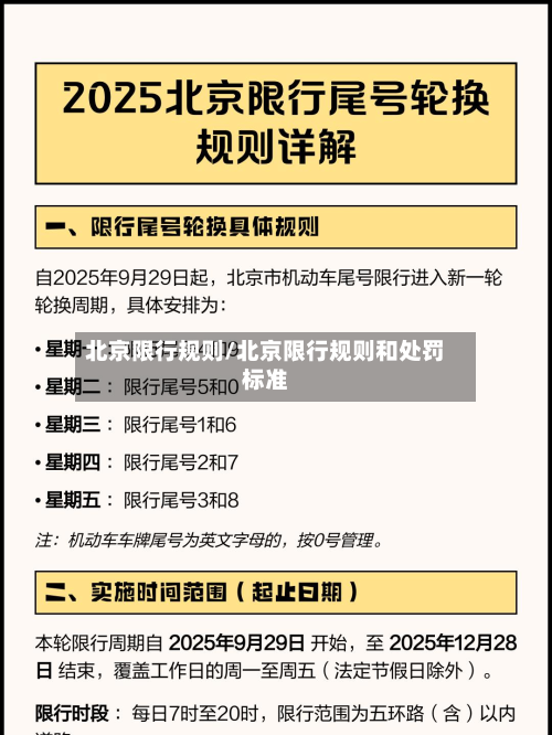 北京限行规则/北京限行规则和处罚标准-第3张图片