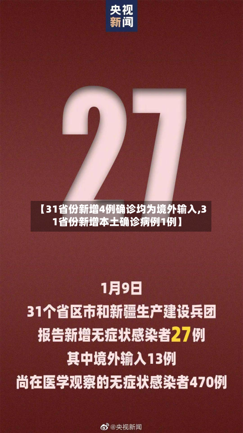 【31省份新增4例确诊均为境外输入,31省份新增本土确诊病例1例】-第3张图片
