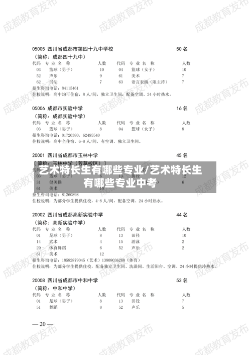 艺术特长生有哪些专业/艺术特长生有哪些专业中考