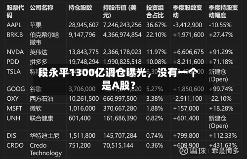 段永平1300亿调仓曝光	，没有一个是A股？-第2张图片
