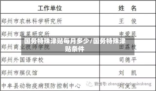 国务特殊津贴每月多少/国务特殊津贴条件-第3张图片
