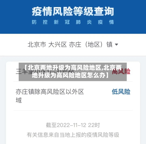 【北京两地升级为高风险地区,北京两地升级为高风险地区怎么办】-第2张图片