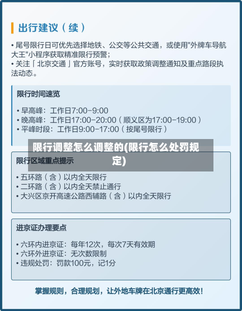 限行调整怎么调整的(限行怎么处罚规定)