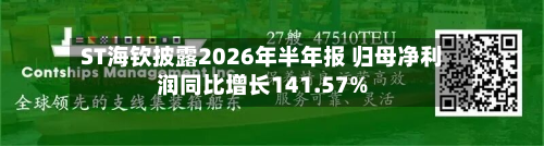 ST海钦披露2026年半年报 归母净利润同比增长141.57%-第1张图片
