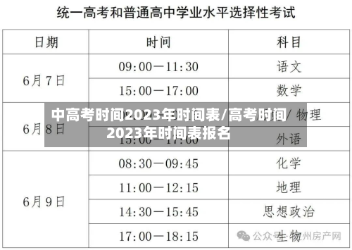中高考时间2023年时间表/高考时间2023年时间表报名-第2张图片