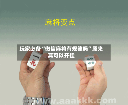 玩家必备“微信麻将有规律吗”原来真可以开挂-第2张图片