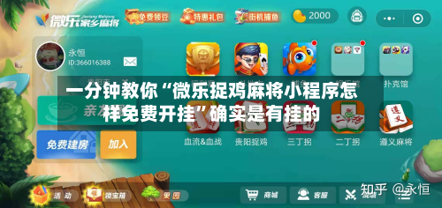 一分钟教你“微乐捉鸡麻将小程序怎样免费开挂”确实是有挂的-第2张图片