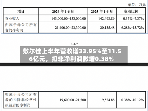 敷尔佳上半年营收增33.95%至11.56亿元，扣非净利润微增0.38%-第2张图片