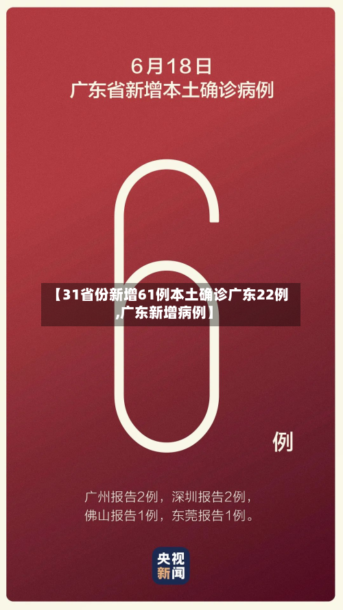 【31省份新增61例本土确诊广东22例,广东新增病例】