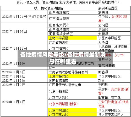 各地疫情风险等级/各地疫情最新消息在哪里看-第2张图片