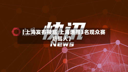 【上海发布被骂,上海通报3名观众赛后骂人】-第3张图片