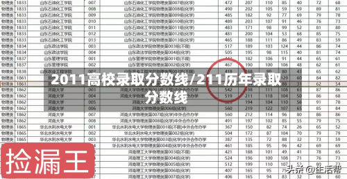 2011高校录取分数线/211历年录取分数线-第3张图片
