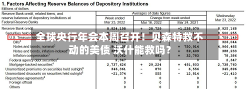 全球央行年会本周召开！贝森特救不动的美债 沃什能救吗？