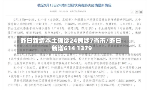 昨日新增本土确诊24例涉7省市/昨日新增614 1379