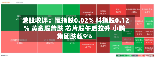 港股收评：恒指跌0.02% 科指跌0.12% 黄金股普跌 芯片股午后拉升 小鹏集团跌超9%-第1张图片