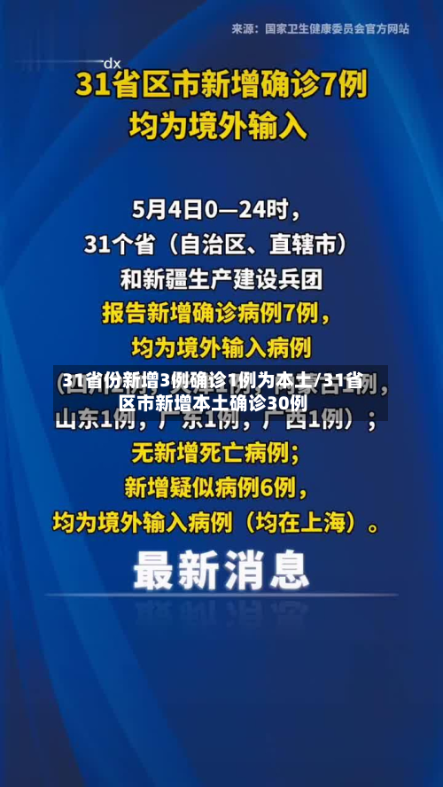 31省份新增3例确诊1例为本土/31省区市新增本土确诊30例-第2张图片