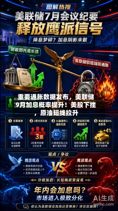 重要通胀数据发布，美联储9月加息概率提升！美股下挫，原油短线拉升-第3张图片