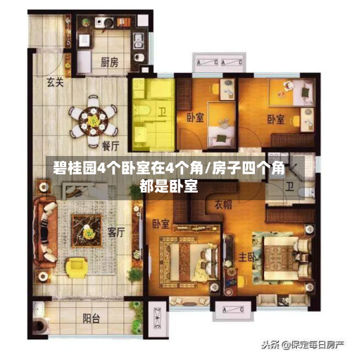 碧桂园4个卧室在4个角/房子四个角都是卧室