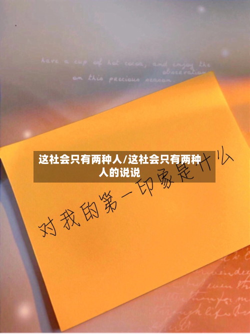 这社会只有两种人/这社会只有两种人的说说