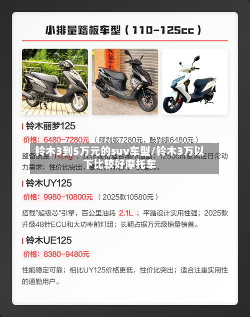 铃木3到5万元的suv车型/铃木3万以下比较好摩托车-第2张图片