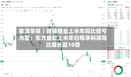 能源早报｜赣锋锂业上半年同比扭亏为盈；东方盛虹上半年归母净利润同比增长超10倍-第2张图片