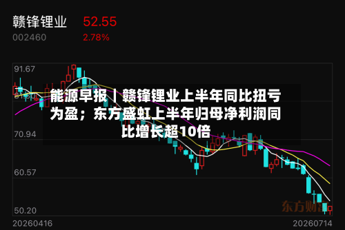 能源早报｜赣锋锂业上半年同比扭亏为盈；东方盛虹上半年归母净利润同比增长超10倍-第3张图片