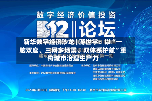 新华数字经济沙龙 | 游世学：以“一脑双座	、三网多场景、双体系护航”重构城市治理生产力-第2张图片