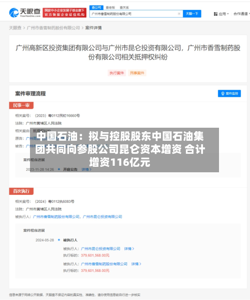 中国石油：拟与控股股东中国石油集团共同向参股公司昆仑资本增资 合计增资116亿元-第2张图片