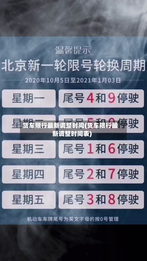 货车限行最新调整时间(货车限行最新调整时间表)