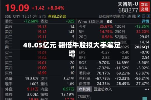 48.05亿元 翻倍牛股拟大手笔定增-第1张图片