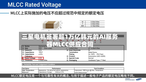 三星电机签署超1万亿韩元的AI服务器MLCC供应合同-第1张图片