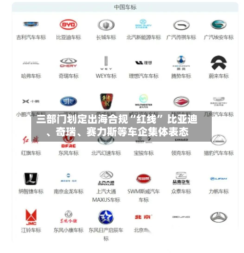 三部门划定出海合规“红线” 比亚迪	、奇瑞、赛力斯等车企集体表态-第2张图片