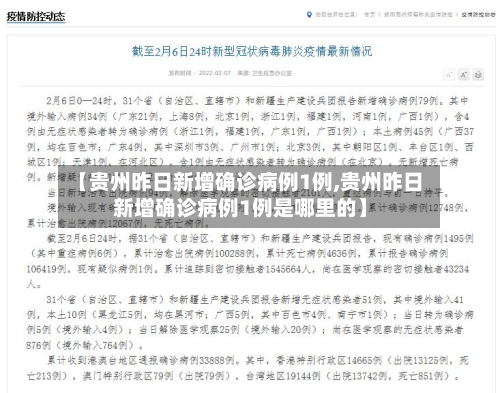 【贵州昨日新增确诊病例1例,贵州昨日新增确诊病例1例是哪里的】-第2张图片