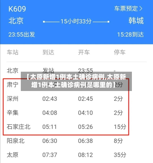 【太原新增1例本土确诊病例,太原新增1例本土确诊病例是哪里的】
