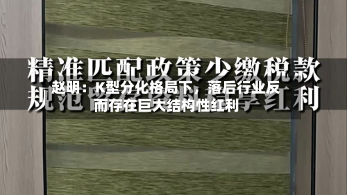 赵明：K型分化格局下	，落后行业反而存在巨大结构性红利-第2张图片