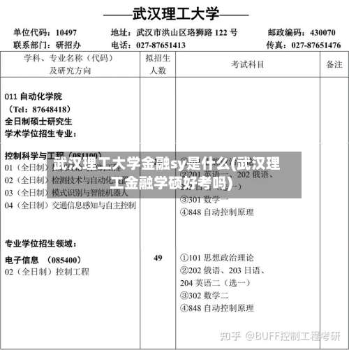 武汉理工大学金融sy是什么(武汉理工金融学硕好考吗)-第2张图片