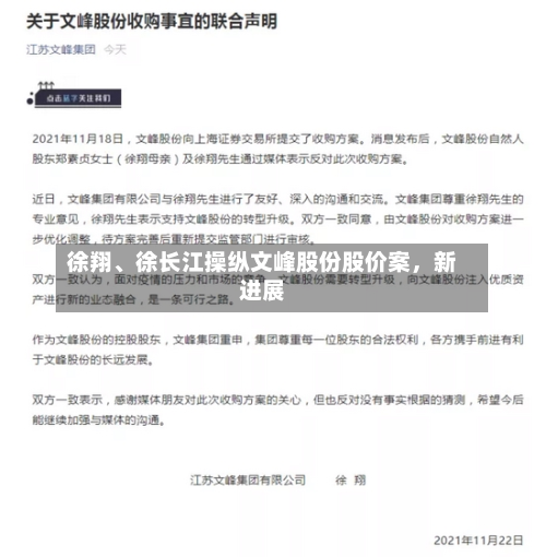 徐翔	、徐长江操纵文峰股份股价案，新进展-第3张图片