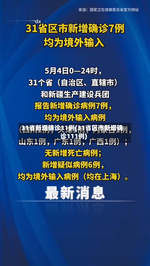 31省新增确诊11例(31省区市新增确诊111例)