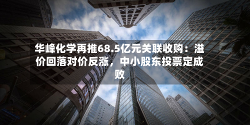 华峰化学再推68.5亿元关联收购：溢价回落对价反涨，中小股东投票定成败-第3张图片