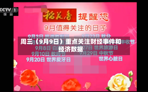 周三（9月9日）重点关注财经事件和经济数据-第2张图片