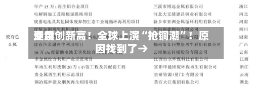 费用连续创新高！全球上演“抢铜潮”！原因找到了→-第1张图片