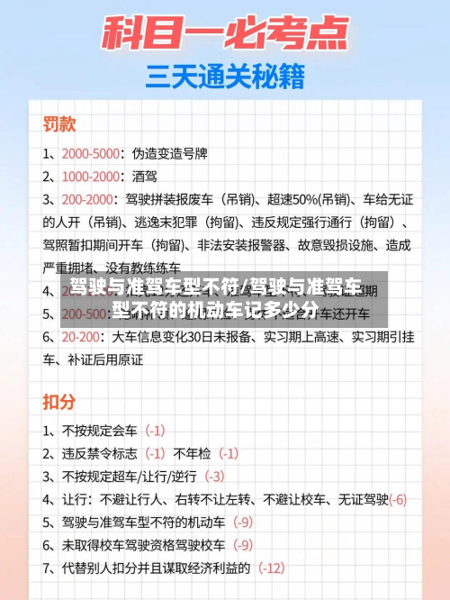 驾驶与准驾车型不符/驾驶与准驾车型不符的机动车记多少分