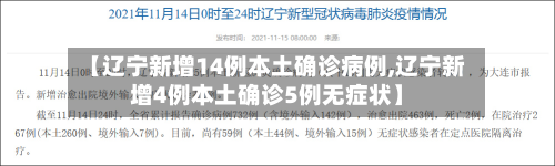 【辽宁新增14例本土确诊病例,辽宁新增4例本土确诊5例无症状】-第3张图片